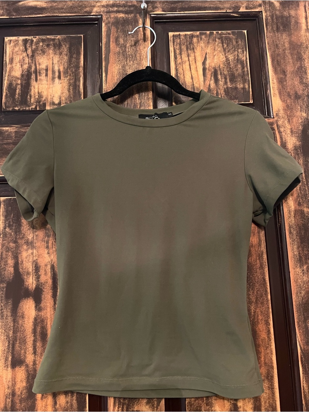 Women's Olive Green Short-Sleeve Crewneck Tee